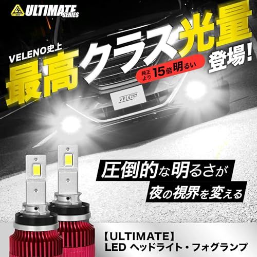 N☆VELENO H8 H11 H16 LED フォグランプ ヘッドライト 14900lm