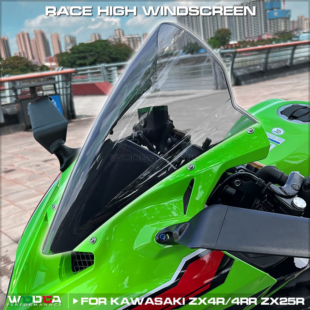 カワサキ ZX-4R/ZX-25R 用 ハイレースフロントガラス ダブルバブル