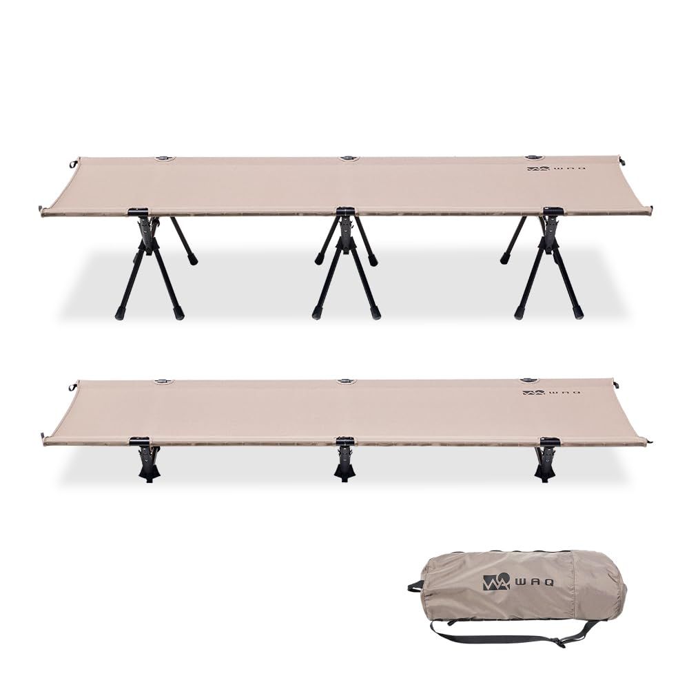 耐荷重150kg 折りたたみベッド 軽量 ハイ/ロー切替可能 静音 コット キャンプ 2WAY WAQ