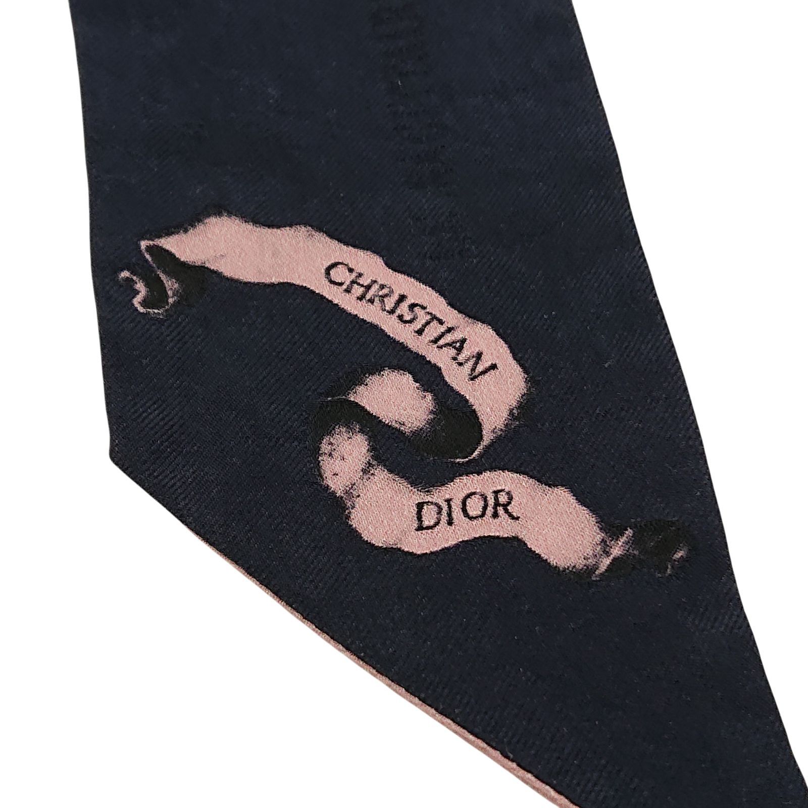 Christian Dior ミッツァ ツイリー シルクスカーフ ピンク アニマル柄
