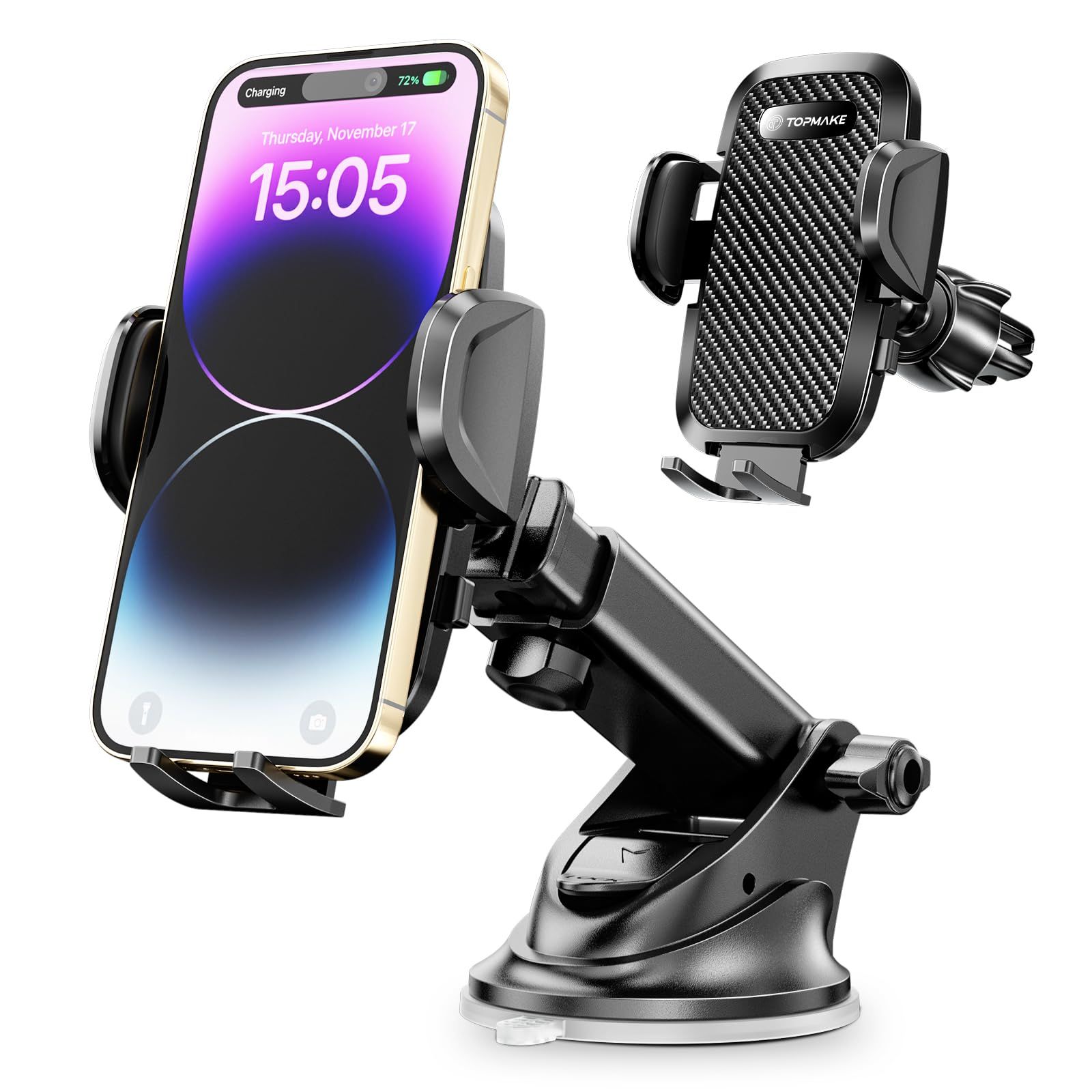 Topmake スマホホルダー 車 車載ホルダー ゲルサクションカップ