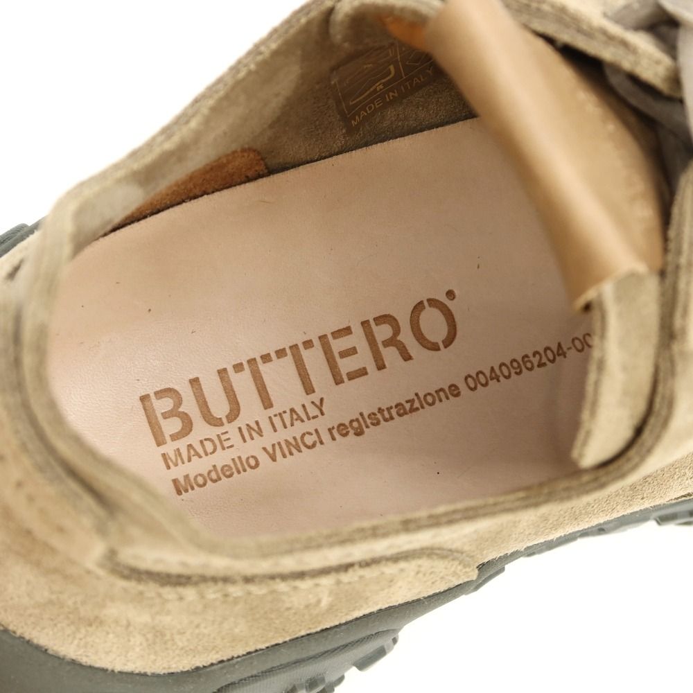 中古】【未使用】ブッテロ BUTTERO Vinci X スエード スニーカー