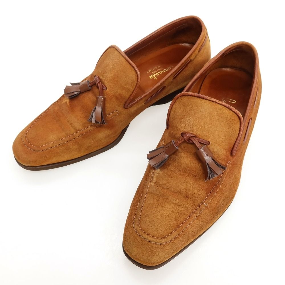 FERRANTE フェランテ/スエードタッセルローファー/Aランク/81【中古】 中古】フェランテ FERRANTE スエード ローファー ブラウン【サイズ6