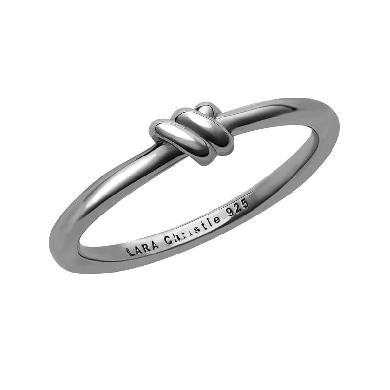 [ララクリスティー] リング 指輪 メンズ シルバー925 結び目 ノット モチーフ [ BLACK Label ] 21号
