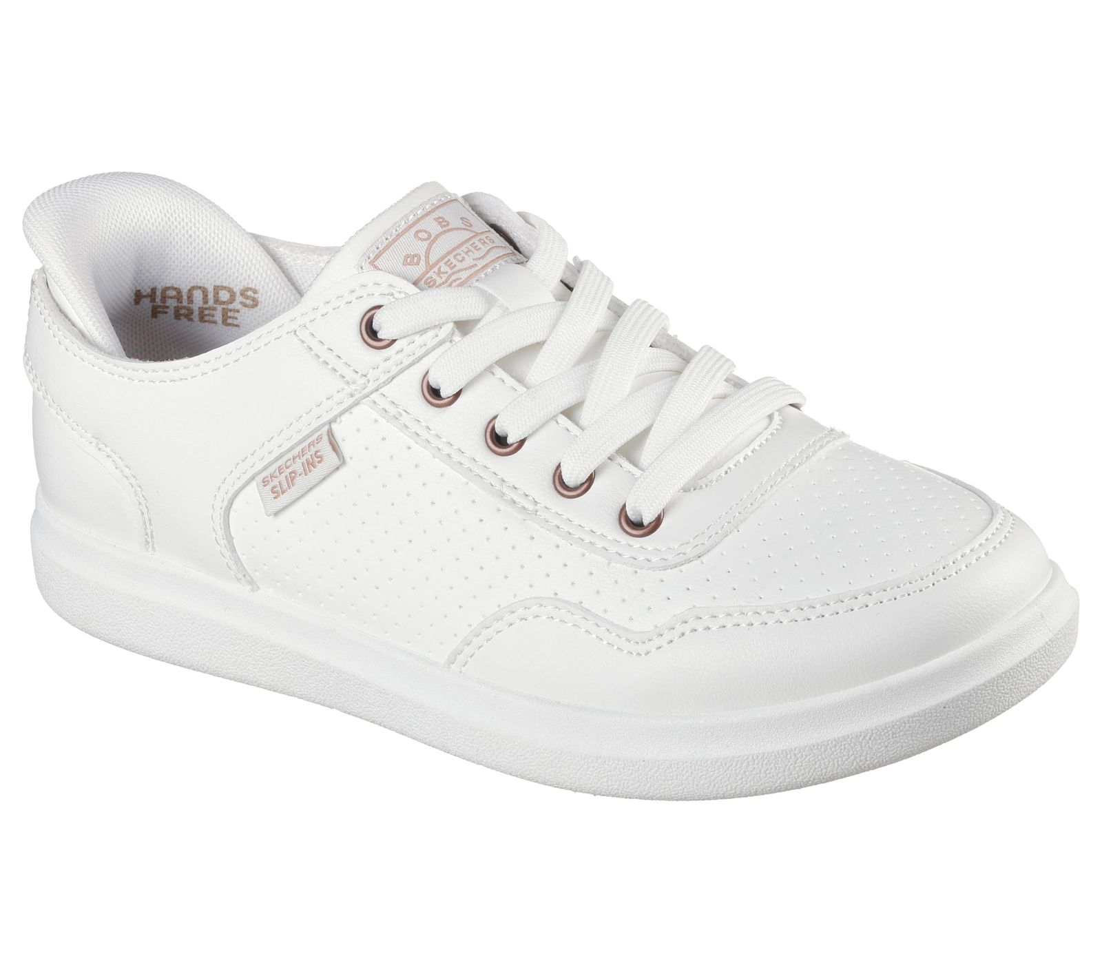 Skechers レディース ハンズフリー スリッポン ボブ D'vine-So Flattered スニーカー, ホワイト, 6.5