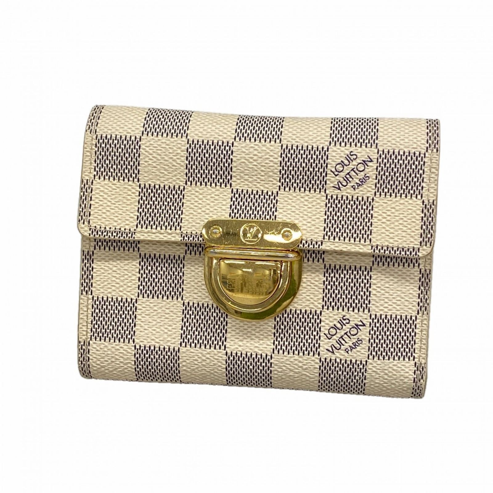 ルイ・ヴィトン(Louis Vuitton) ルイ・ヴィトン 三つ折り財布 ダミエ・アズール ポルトフォイユコアラ N60013 ホワイトレディース P3291139