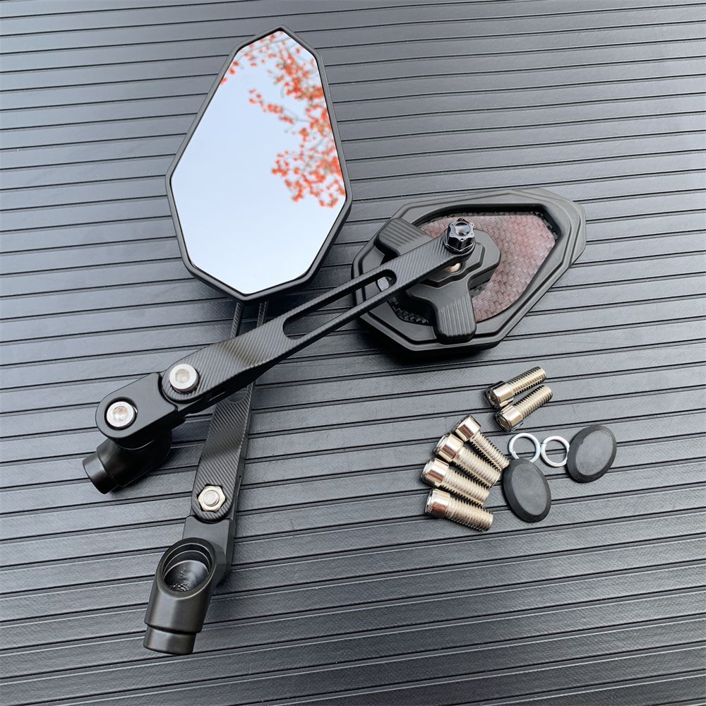 汎用 バイク用 カーボン柄製バックミラー 8mm/10mm