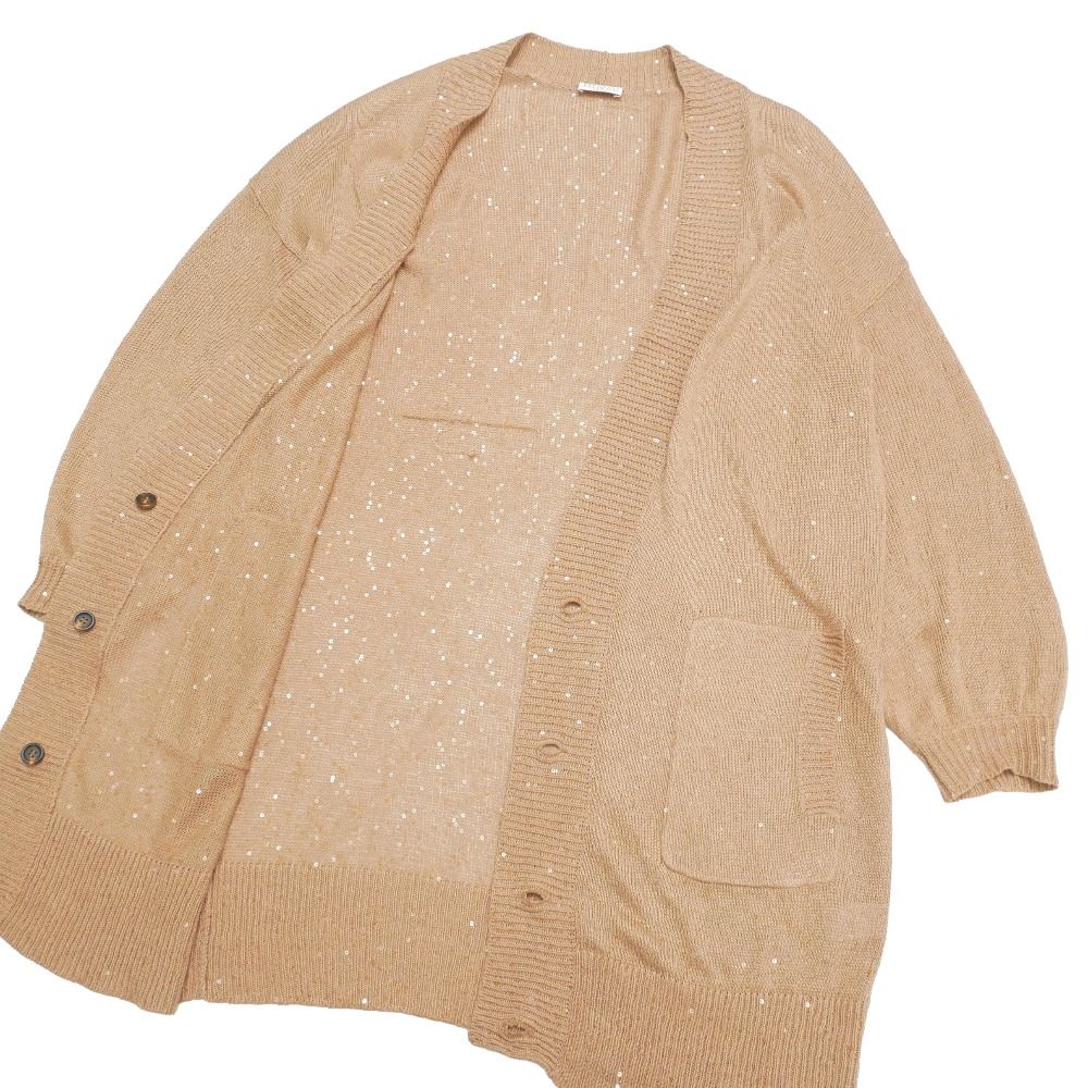 BRUNELLO CUCINELLI - ブルネロクチネリ　ロングカーディガン　スパンコール □美品□Brunello Cucinelli ブルネロクチネリ ニット サイズM