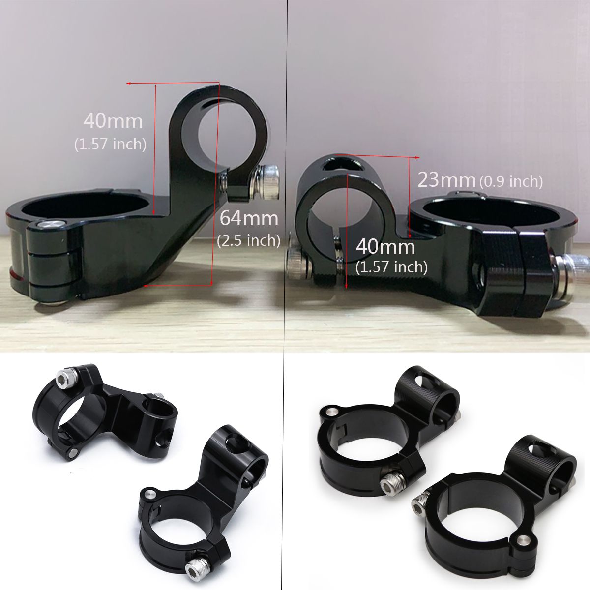 オートバイ用 調節可能クリップオンフォーク 37-51mm 対応