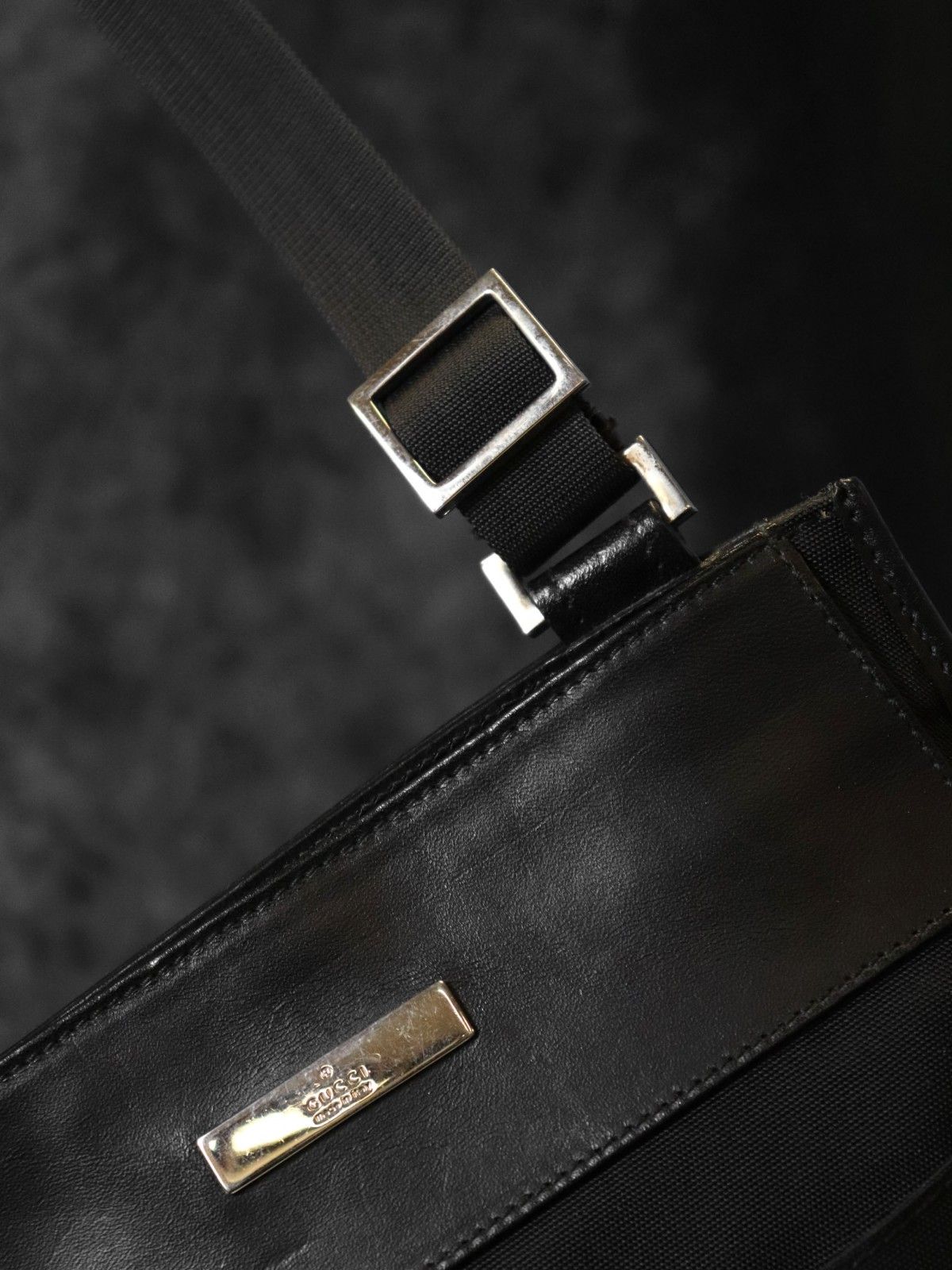 GUCCI グッチ 019 0348 ショルダーバッグ 斜め掛け ナイロン/レザー ブラック
