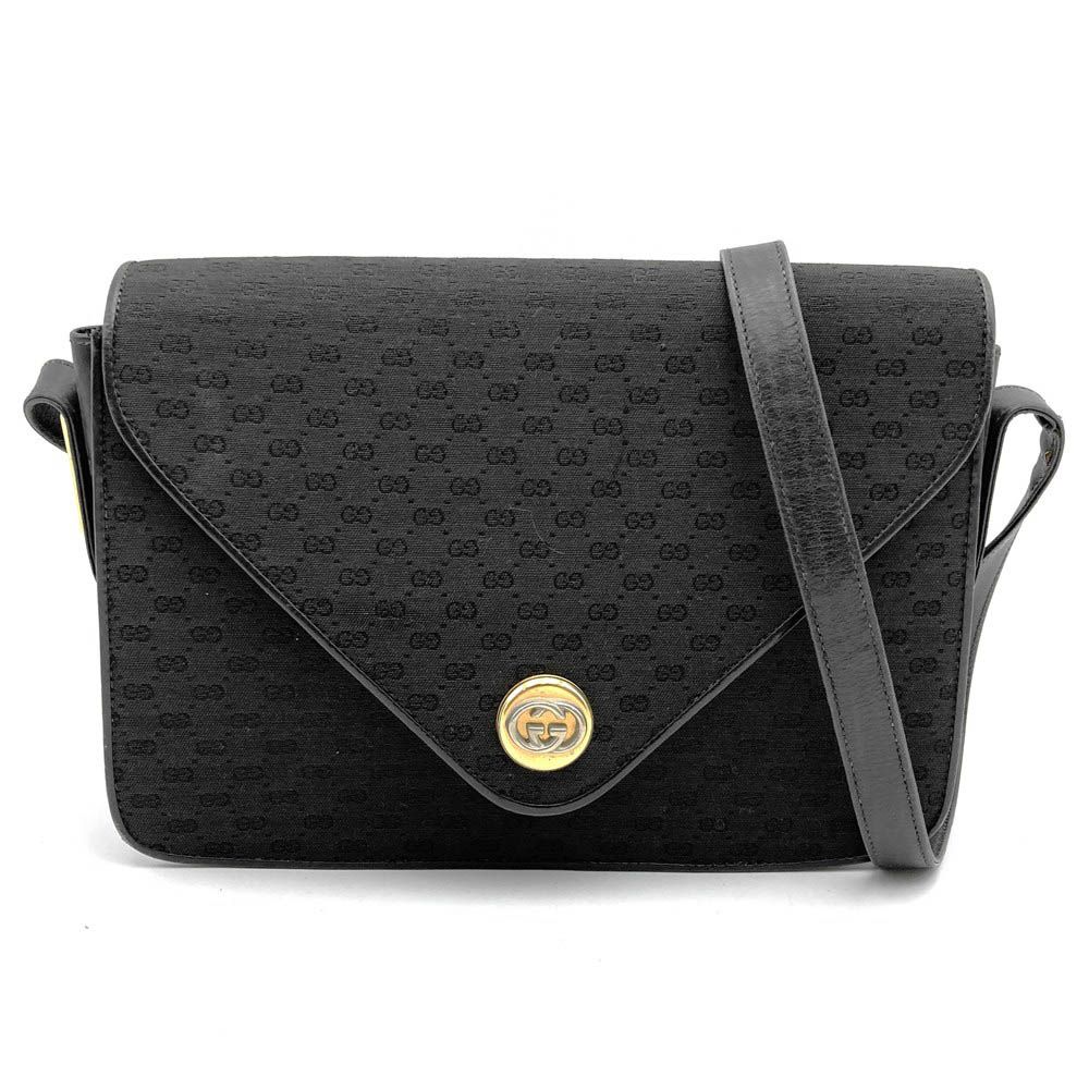 GUCCI グッチ ショルダーバッグ マイクロGG キャンバス レザー