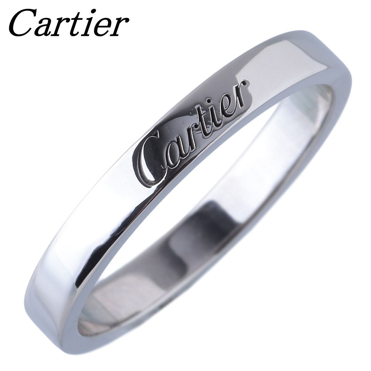 カルティエ エングレーブド リング Cドゥカルティエ #58 幅3.0mm Pt950