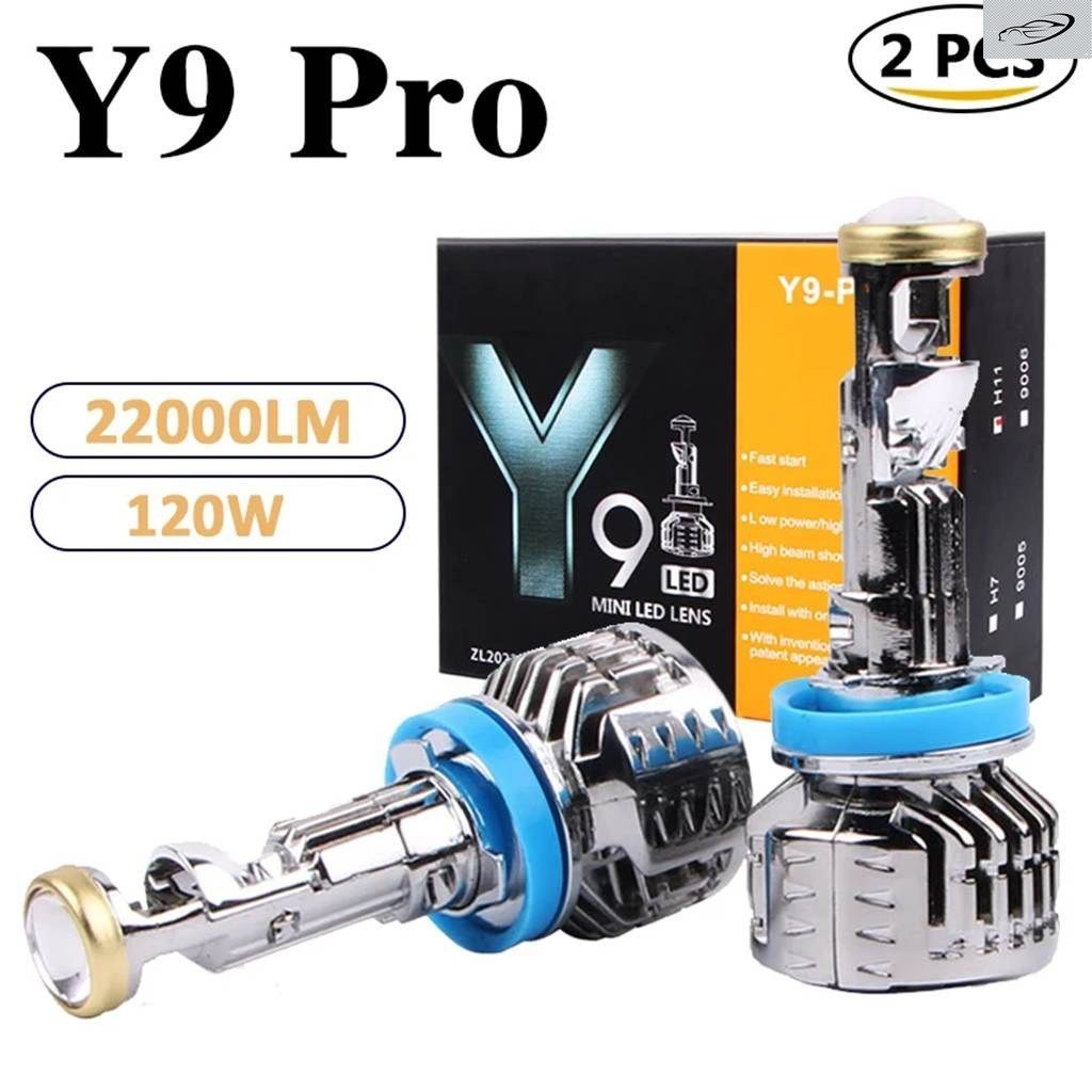 Y9 PRO ミニ ヘッドライト バルブ LED CANBUS H7 フォグランプ プロジェクターレンズ H8 H9 H11 9005 9006 車用ハイ/ロービームライト 120W