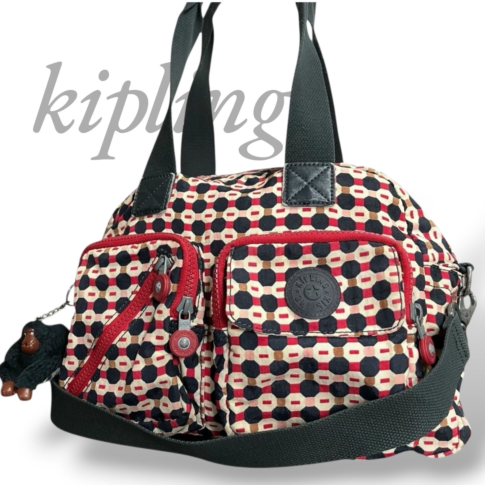 新品】Kipling キプリング 2wayバッグ マルチカラー(迷彩柄 