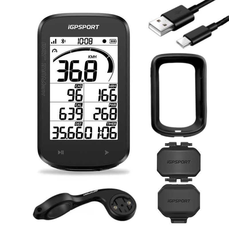 N★iGPSPORT BSC100MAX サイクルコンピュータ 3.0インチGPSサイコン サイクルコンピューター Bluetooth5.0対応 ケイデンス・心拍計・パワーメーター対応 ワイヤレス自転車速度計 スマートライト連携 IPX7防水 40時間 Str