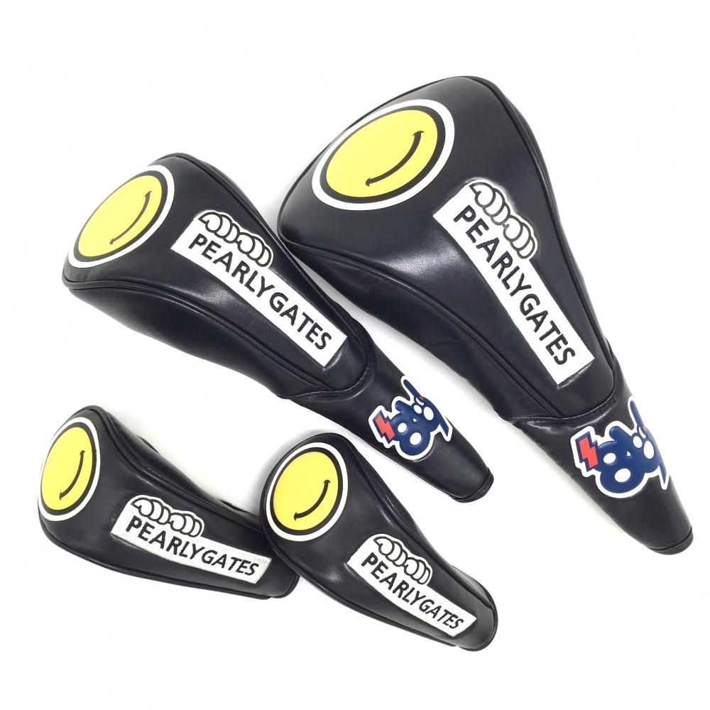 美品】パーリーゲイツ ヘッドカバー4点セット(DR FW UT×2) ダーク
