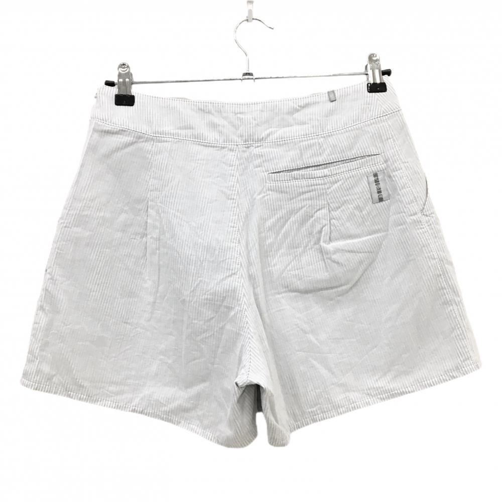 超美品】ゾーイ ショートパンツ 白×ライトグレー ストライプ コットン