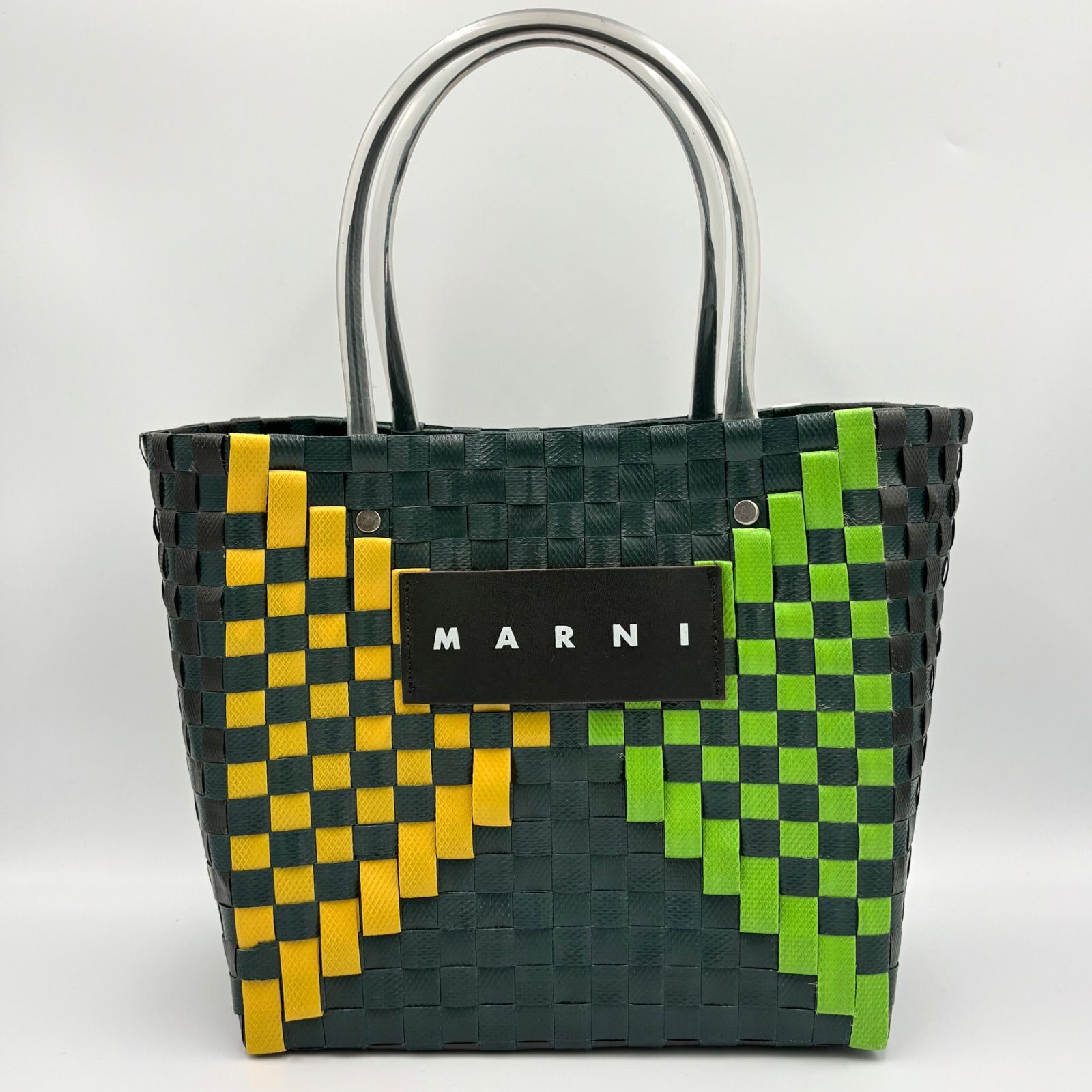 【未使用級✨】マルニ マーケット ハンドバッグ ピクニックバッグ グリーン MARNI MARKET マルニ マーケット ピクニック かごバッグ ハンドバッグ