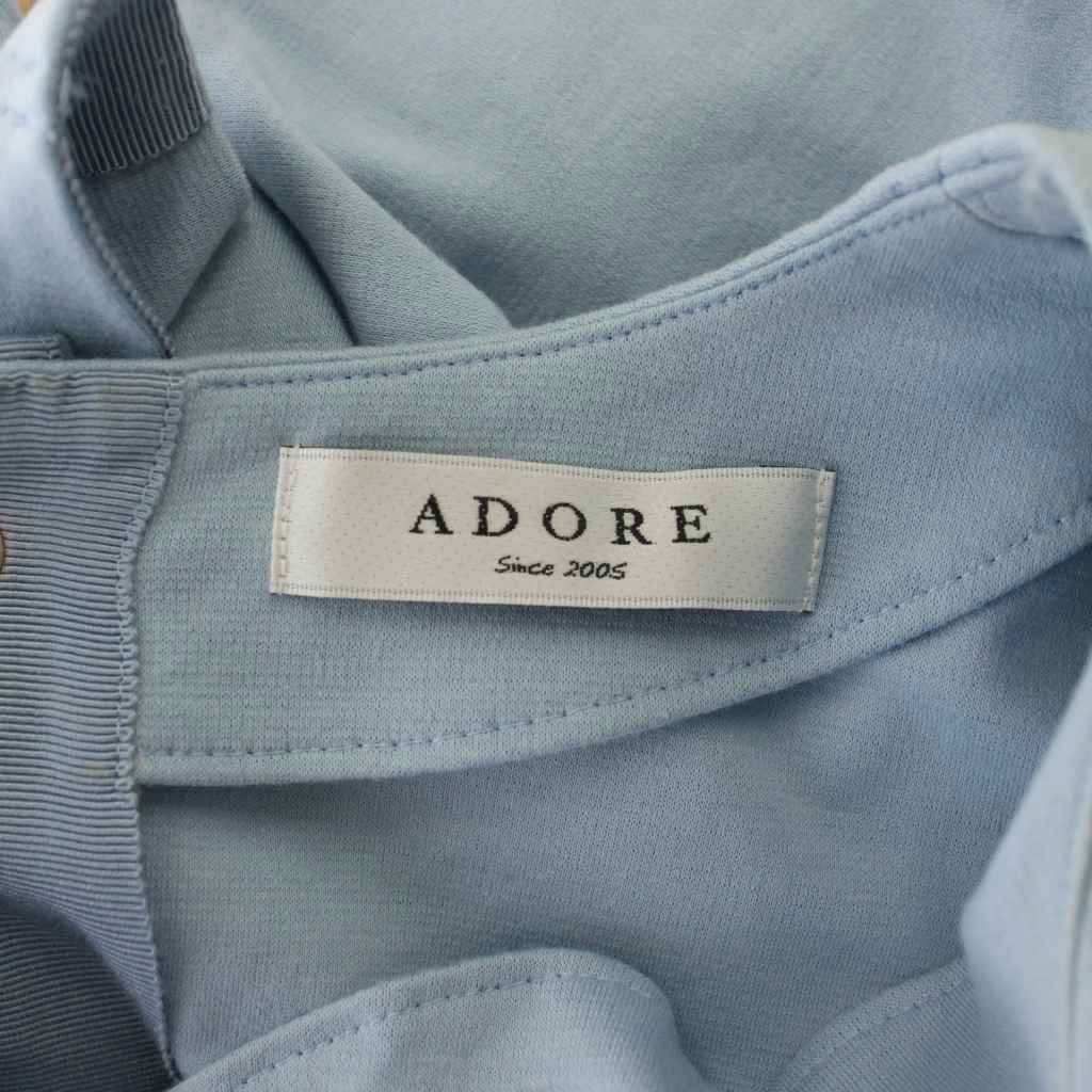アドーア ADORE カットソー 38 水色 ライトブルー 無地 ラウンドネック 