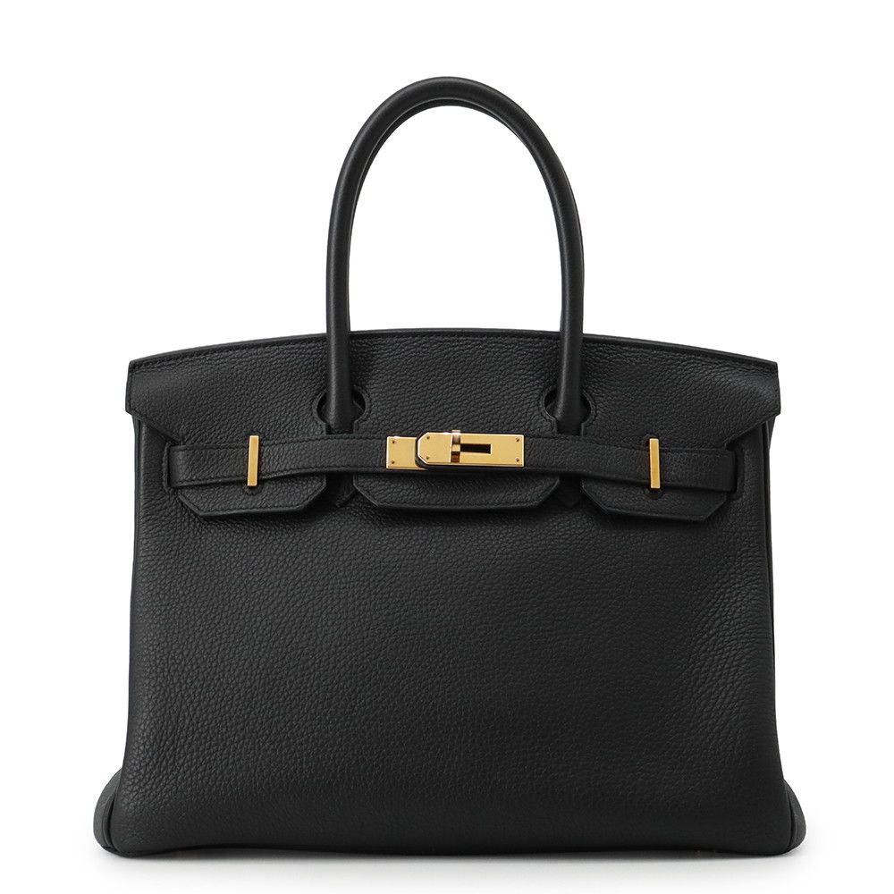 エルメス バーキン30 ブラック/ピンクゴールド金具 トゴ C刻印 HERMES Birkin ハンドバッグ 黒