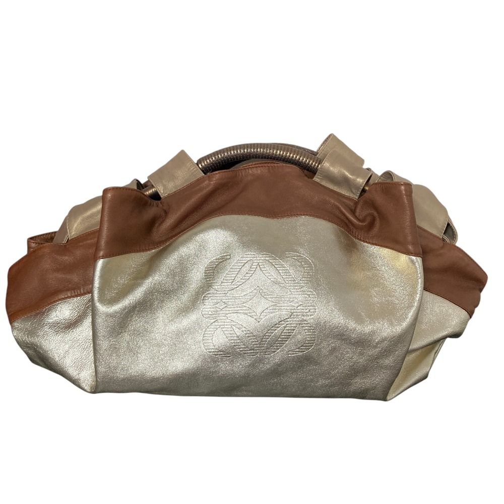 良品 LOEWE ロエベ アナグラム ナッパアイレ ハンドバッグ ゴールド