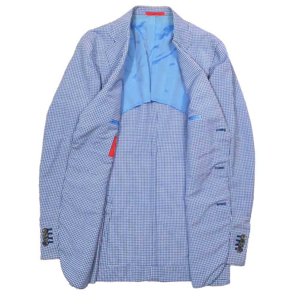 ISAIA イザイア ウール シルク混 ギンガムチェック 3B テーラード