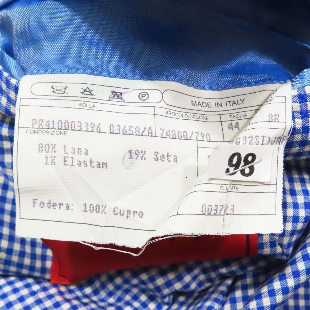 ISAIA イザイア ウール シルク混 ギンガムチェック 3B テーラード