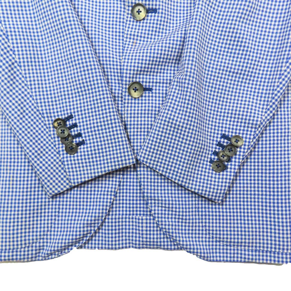 ISAIA イザイア ウール シルク混 ギンガムチェック 3B テーラード