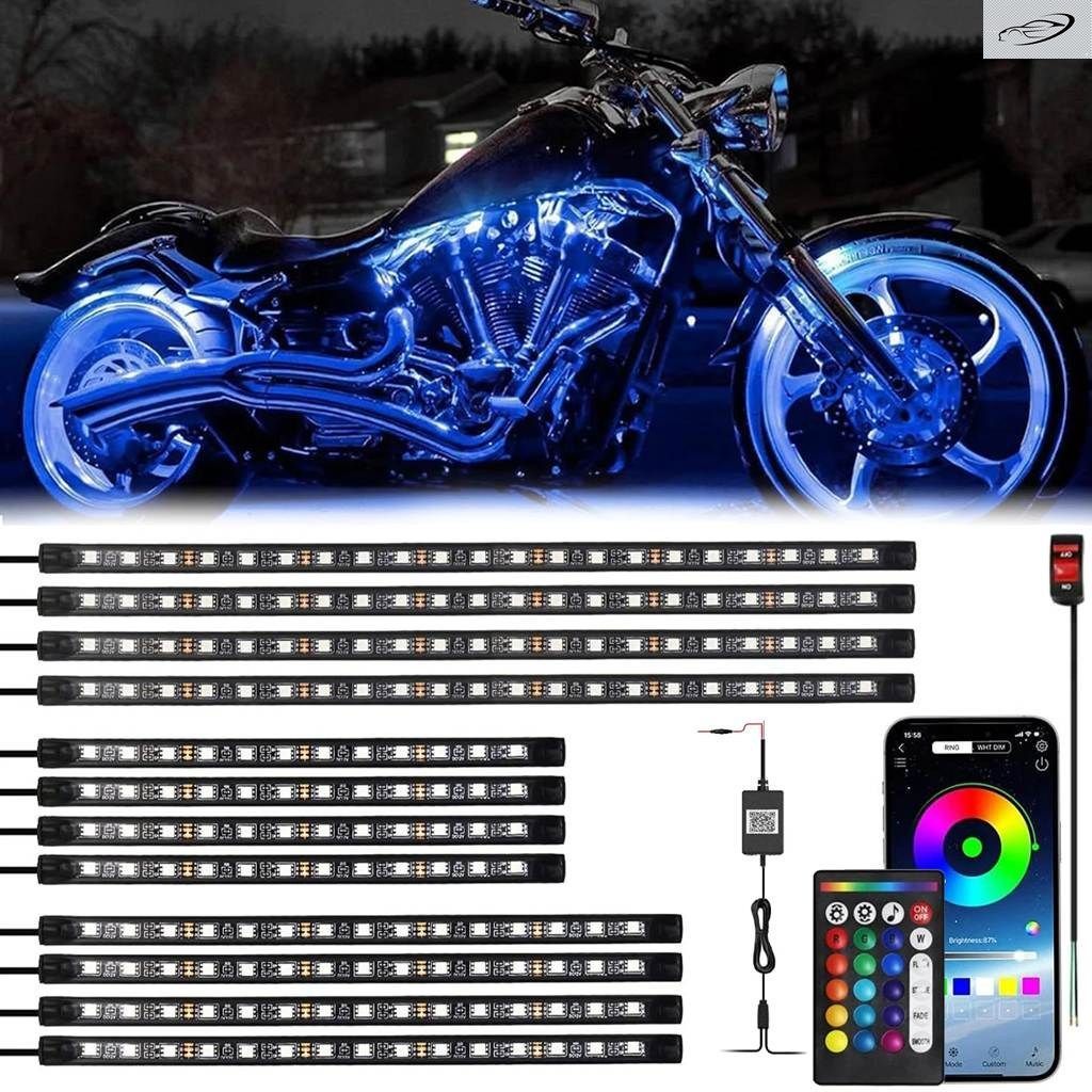 8/12個RGB オートバイ LED アンダー-underグロー アンビエント-ambient
