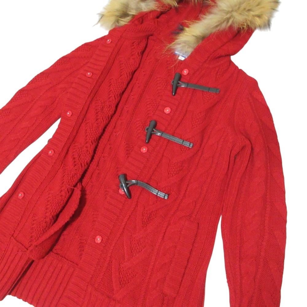 d*2様 BURBERRY BLUE LABEL ニットダッフルコート 38 レ 美品 BURBERRY BLUE LABEL バーバリーブルーレーベル ラクーンファー