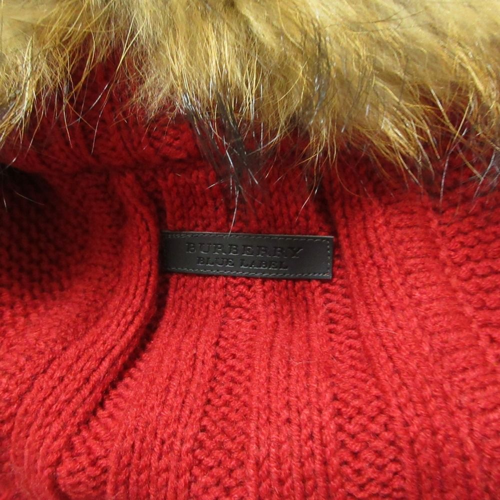美品 BURBERRY BLUE LABEL バーバリーブルーレーベル ラクーンファー