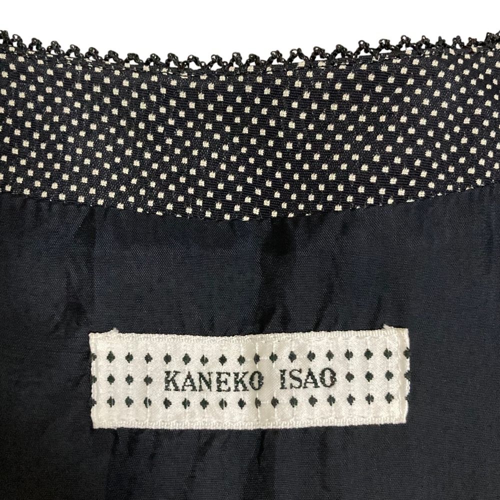 美品 KANEKO ISAO カネコイサオ リボン ドット ワンピース ブラック