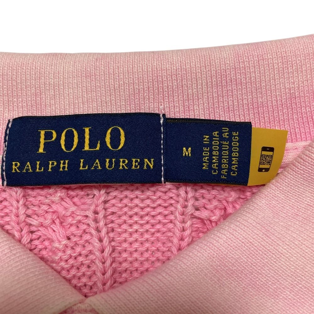 Polo Ralph Lauren ピンク ケーブル編み ニットワンピース 美品 POLO RALPH LAUREN ポロラルフローレン ウォッシャブル加工