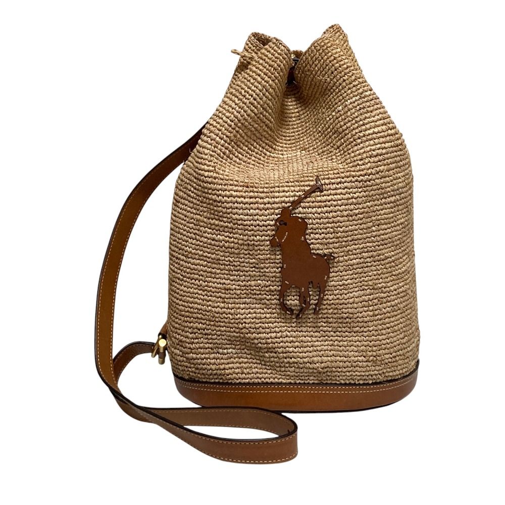 美品 Polo by Ralph Lauren ポロバイラルフローレン ポニー ラフィア