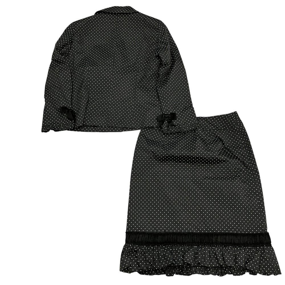 美品 Rene ルネ ドット柄 ジャケット ひざ丈 スカート スーツ