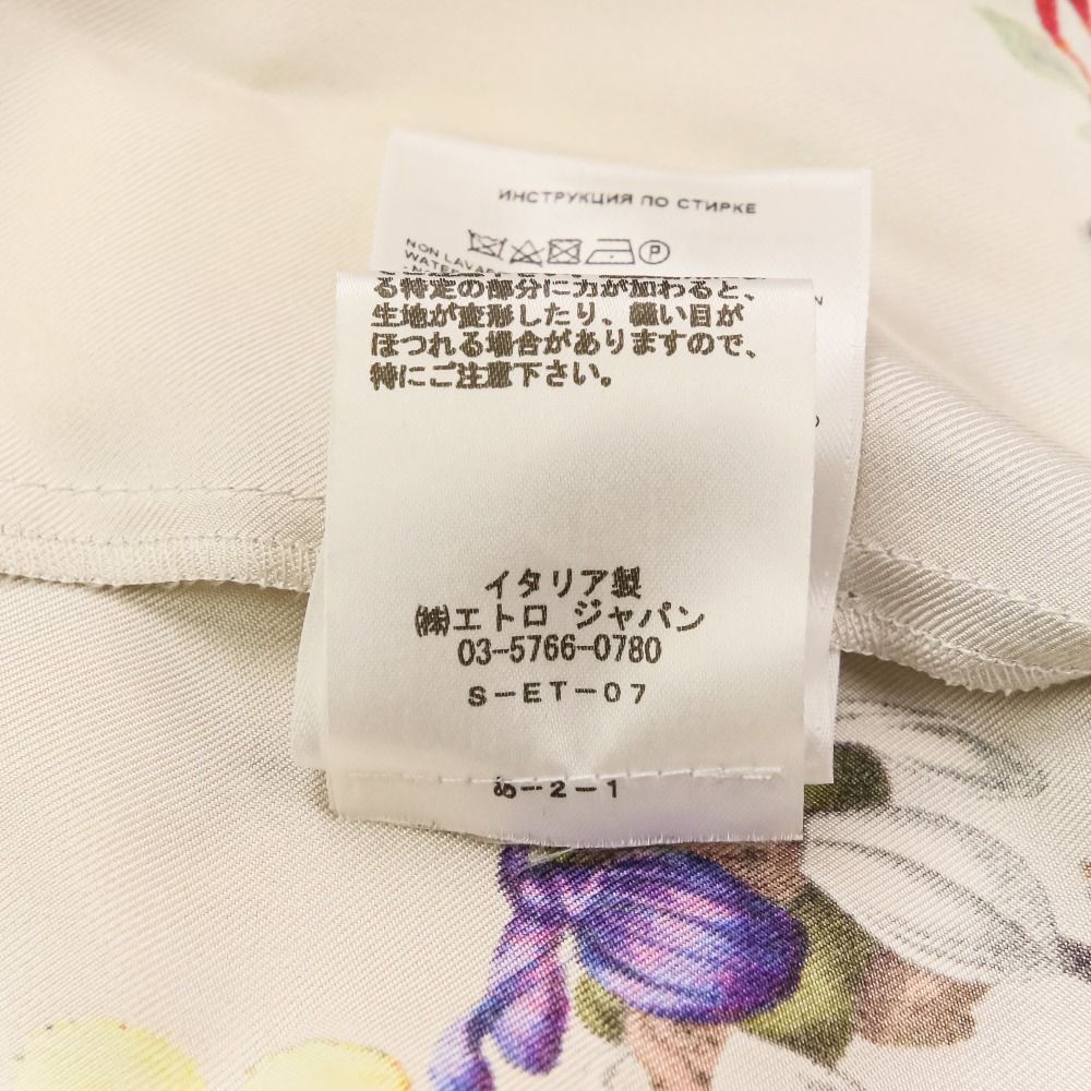 美品 ETRO エトロ フローラルプリント 七分袖 ひざ丈 シルクワンピース