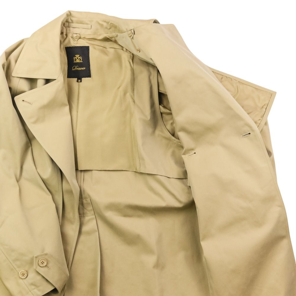 美品 23SS DRAWER ドゥロワー 2way コットンシャンブレー トレンチ