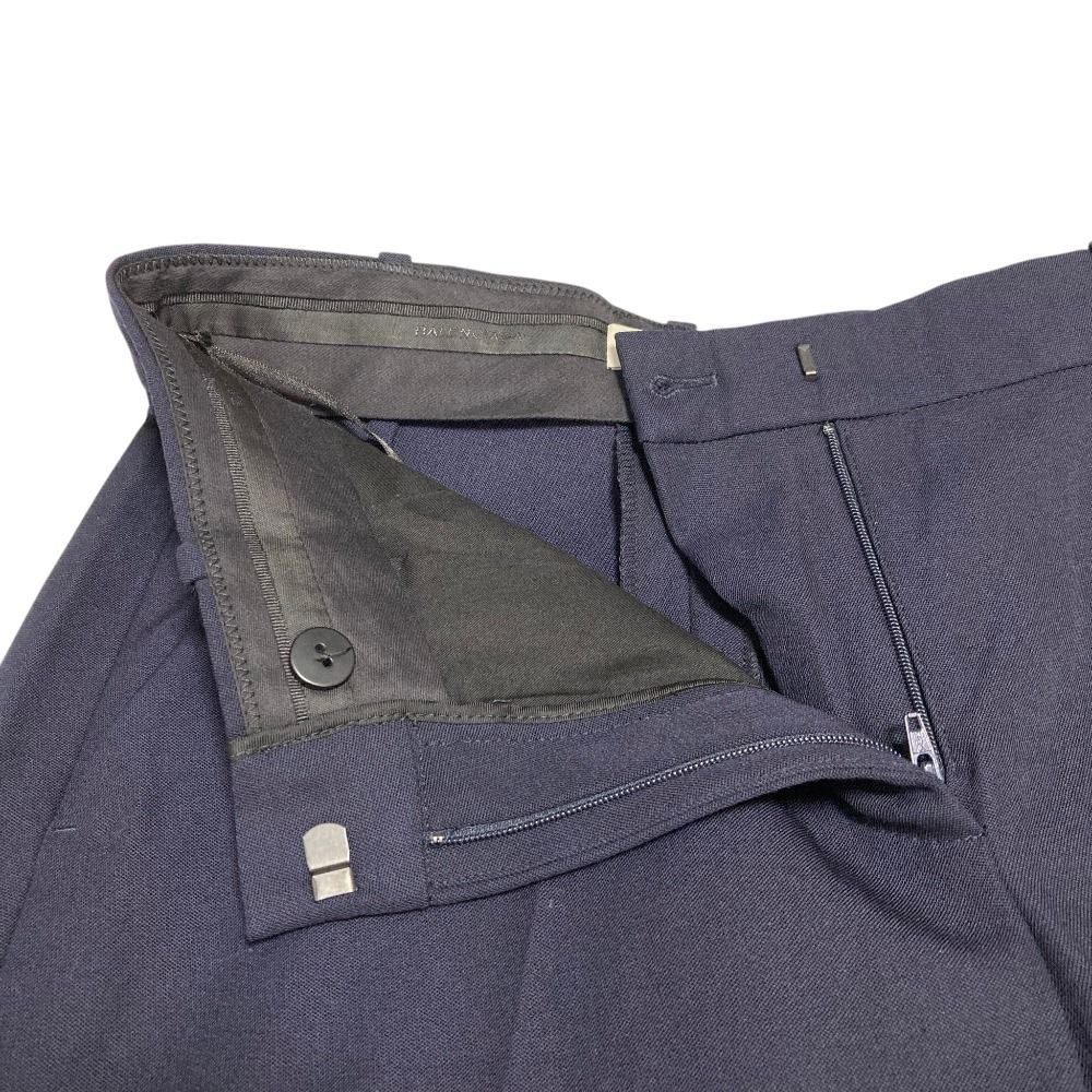 良品 BALENCIAGA バレンシアガ ウール パンツ サイズ34 ネイビー