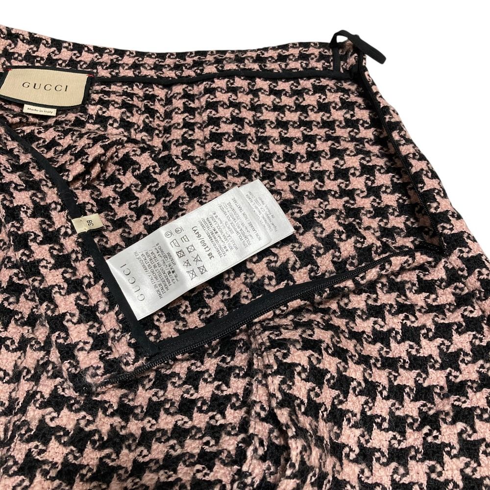 良品 GUCCI グッチ ツイード ロングスカート 664422 サイズ38 ピンク