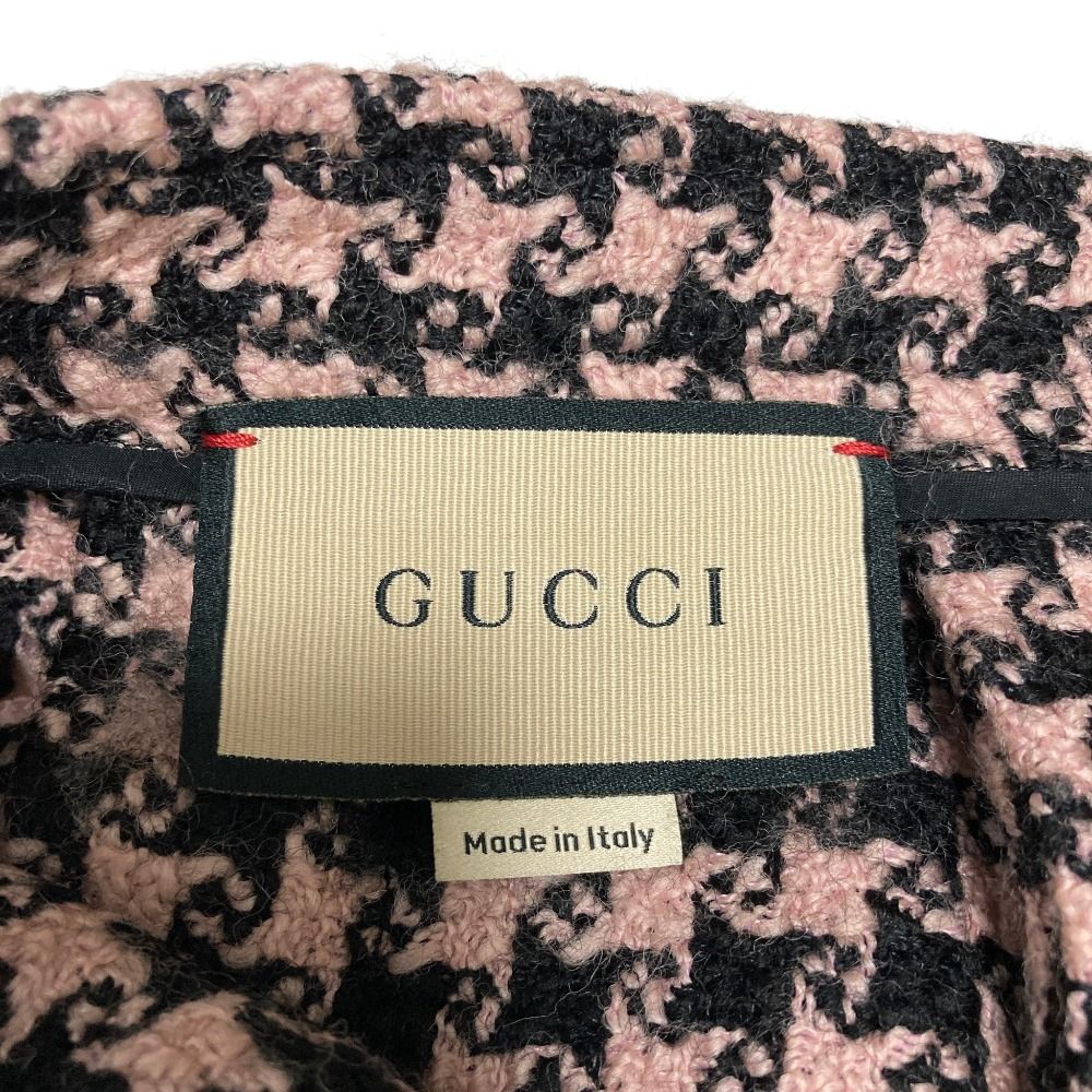 ✨近年✨ GUCCI グッチ ピンク レザー フレア ロングスカート 光沢 38 良品 GUCCI グッチ ツイード ロングスカート 664422 サイズ38 ピンク