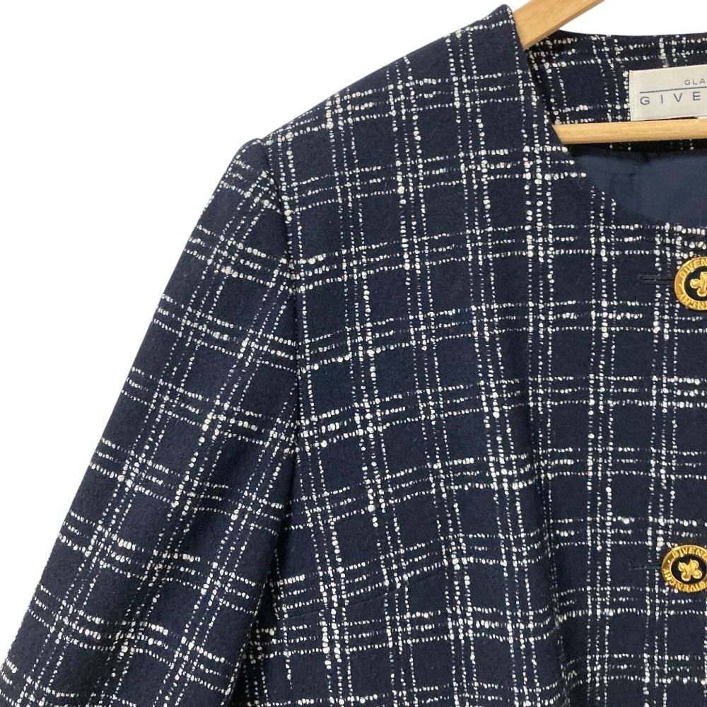 良品 GIVENCHY ジバンシィ ヴィンテージ チェック 金ボタン ジャケット