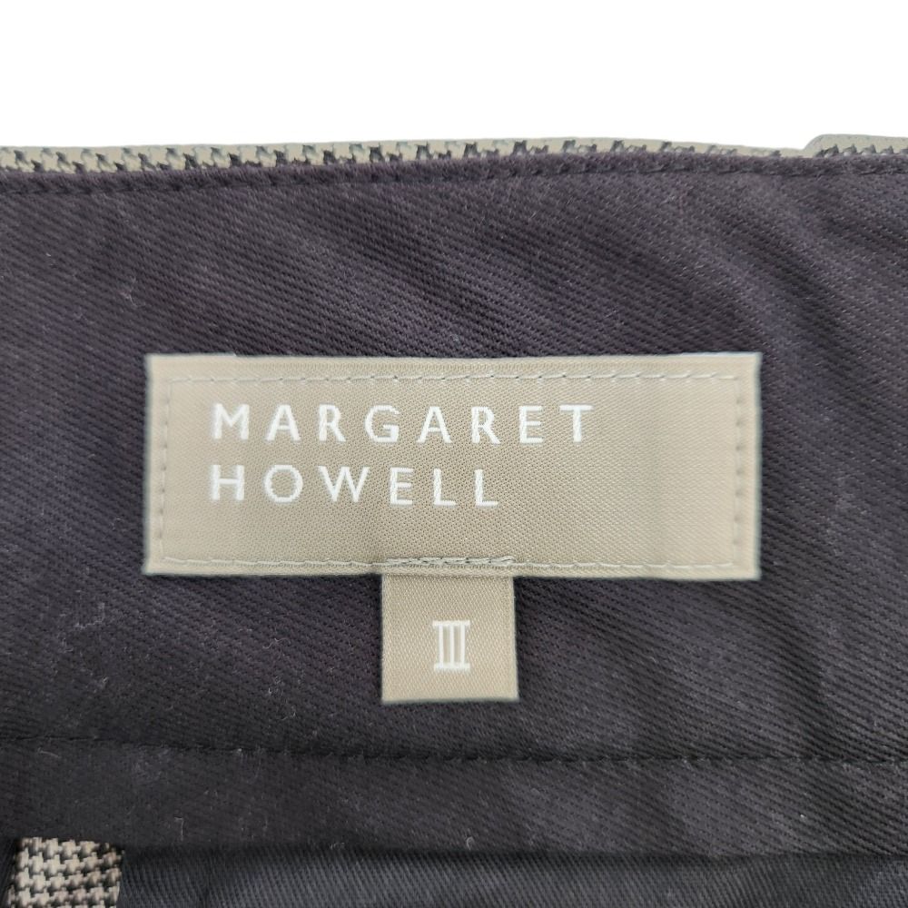 美品 MARGARET HOWELL マーガレットハウエル FINE WOOL POPLIN 千鳥格