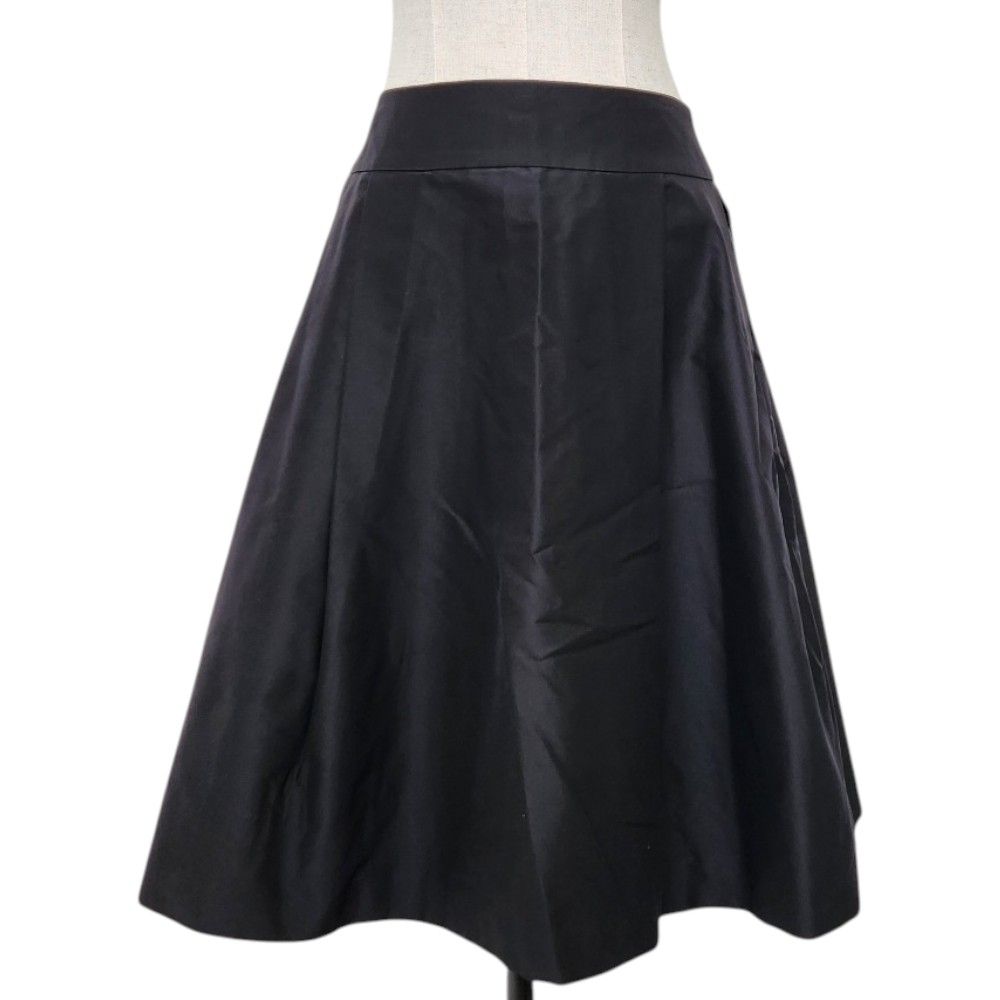 美品 FOXEY フォクシー タックフレアスカート 38636 サイズ38 ブラック