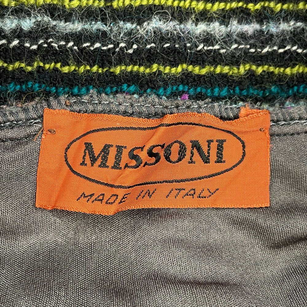 エムミッソーニ セットアップ カーディガン タイトスカート 40 マルチカラー 美品 MISSONI ミッソーニ ヴィンテージ 3点セット 長袖ニット+