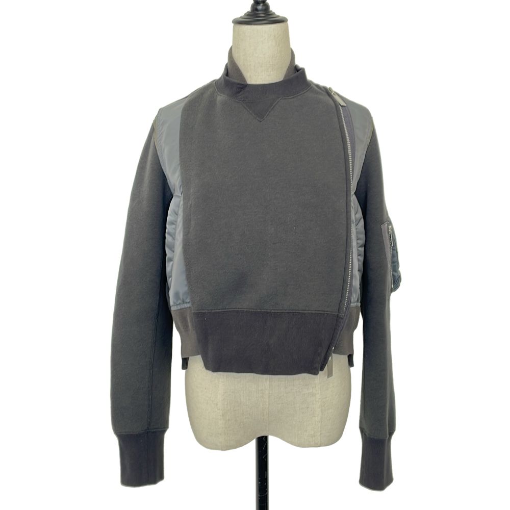 良品 sacai サカイ MA-1ドッキングスウェットブルゾン 22-06293 サイズ