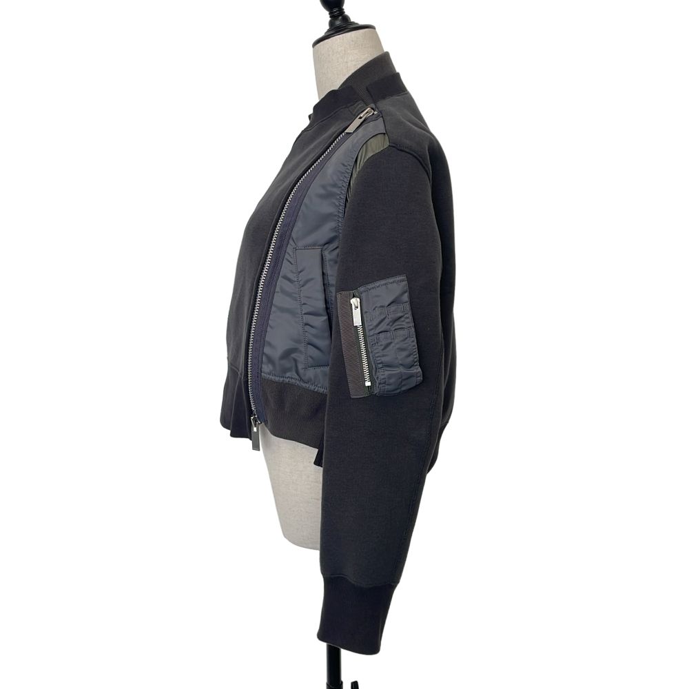 良品 sacai サカイ MA-1ドッキングスウェットブルゾン 22-06293 サイズ