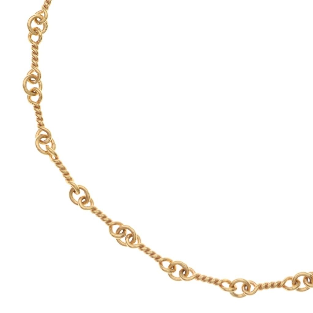 CHROME HEARTS (クロムハーツ) 22K NECKCHAIN T24 ツイストチェーンネックレス 24inch ゴールド