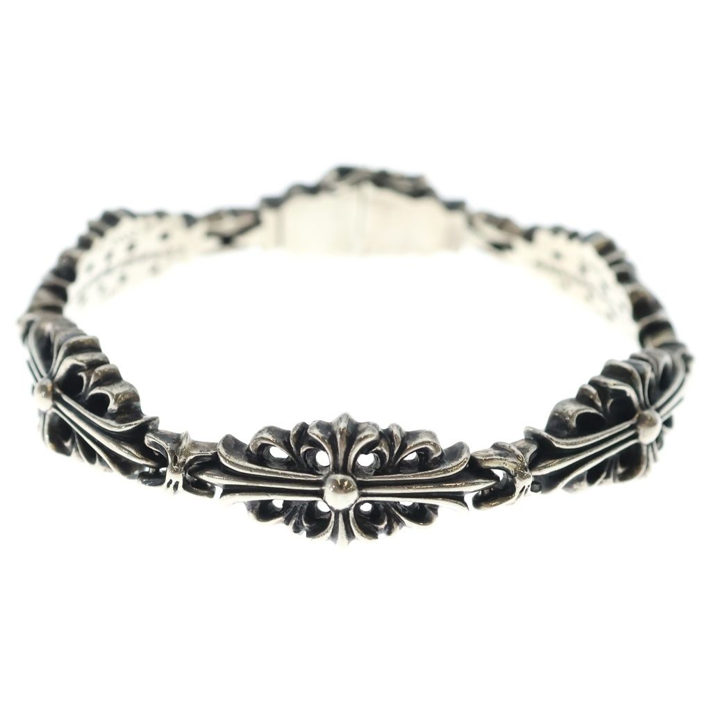 CHROME HEARTS (クロムハーツ) 5LINK FRORAL CROSS LINK フローラルクロスリンク ブレスレット シルバー