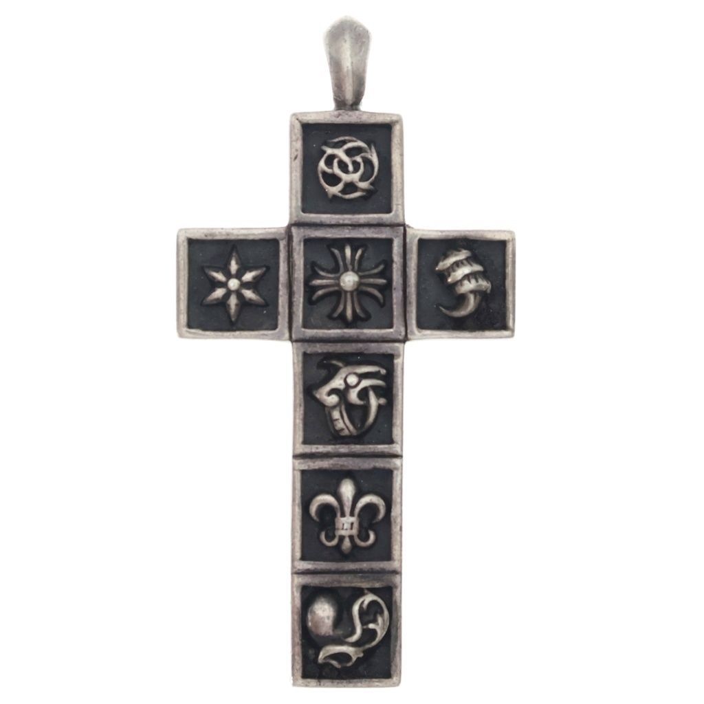 CHROME HEARTS (クロムハーツ) FRMD CRS マルチフレームドクロス ペンダント ネックレストップ シルバー