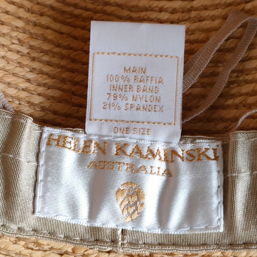 新品同様 HELEN KAMINSKI ヘレンカミンスキー ワイドブリム ラフィア